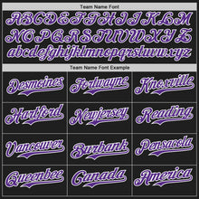 Laden Sie das Bild in den Galerie-Viewer, Uksn Individuelles Schwarz Violett-Weiß Klassischer Vertikalstreifen Flüssige Textur Authentisches Baseball-Trikot