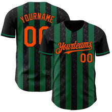 Laden Sie das Bild in den Galerie-Viewer, Uksn Individuelles Schwarz Orange-Kelly-Grün Klassischer Vertikalstreifen Flüssige Textur Authentisches Baseball-Trikot