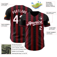Laden Sie das Bild in den Galerie-Viewer, Uksn Individuelles Schwarz Weiß-Karmesinrot Klassischer Vertikalstreifen Flüssige Textur Authentisches Baseball-Trikot