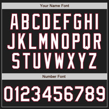 Laden Sie das Bild in den Galerie-Viewer, Uksn Individuelles Schwarz Weiß-Karmesinrot Klassischer Vertikalstreifen Flüssige Textur Authentisches Baseball-Trikot