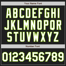 Laden Sie das Bild in den Galerie-Viewer, Uksn Individuelles Schwarz Weiß-Neongrün Klassischer Vertikalstreifen Flüssige Textur Authentisches Baseball-Trikot