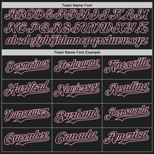 Laden Sie das Bild in den Galerie-Viewer, Uksn Individuelles Schwarz-Hellrosa Klassischer Vertikalstreifen Flüssige Textur Authentisches Baseball-Trikot