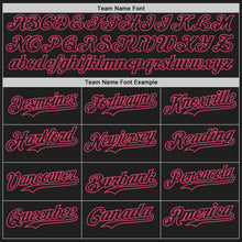 Laden Sie das Bild in den Galerie-Viewer, Uksn Individuelles Schwarz-Neonpink Klassischer Vertikalstreifen Flüssige Textur Authentisches Baseball-Trikot