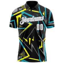 Laden Sie das Bild in den Galerie-Viewer, Uksn Individuelles Schwarz Weiß-Grau 3D Bowling Funktions-Poloshirt