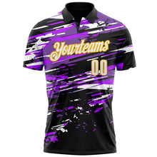 Laden Sie das Bild in den Galerie-Viewer, Uksn Individuelles Schwarz Weiß-Gold 3D Bowling Funktions-Poloshirt