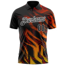 Laden Sie das Bild in den Galerie-Viewer, Uksn Individuelles Schwarz Rot-Weiß 3D-Bowling geometrische Form Funktions-Poloshirt