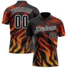 Laden Sie das Bild in den Galerie-Viewer, Uksn Individuelles Schwarz Rot-Weiß 3D-Bowling geometrische Form Funktions-Poloshirt