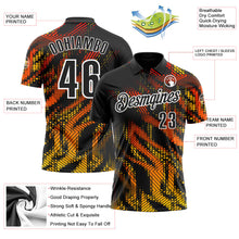 Laden Sie das Bild in den Galerie-Viewer, Uksn Individuelles Schwarz Gold-Weiß 3D-Bowling geometrische Form Funktions-Poloshirt