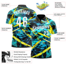 Laden Sie das Bild in den Galerie-Viewer, Uksn Individuelles Schwarz Weiß 3D-Bowling abstrakte Grunge-Kunst Funktions-Poloshirt
