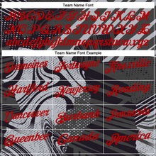 Laden Sie das Bild in den Galerie-Viewer, Uksn Individuelles Schwarz Rot-Grau 3D-Bowling abstrakte Grunge-Kunst Funktions-Poloshirt