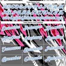 Laden Sie das Bild in den Galerie-Viewer, Uksn Individuelles Schwarz Hellblau Grau-Pink 3D-Bowling abstrakte Grunge-Kunst Funktions-Poloshirt