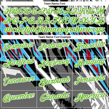 Laden Sie das Bild in den Galerie-Viewer, Uksn Individuelles Schwarz Aurora-Grün Grau Himmelblau-Rot 3D-Bowling abstrakte Grunge-Kunst Funktions-Poloshirt