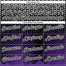 Laden Sie das Bild in den Galerie-Viewer, Uksn Individuelles Schwarz Violett-Grau 3D-Bowling geometrische Form Funktions-Poloshirt