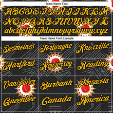 Laden Sie das Bild in den Galerie-Viewer, Uksn Individuelles Schwarz Gold-Rot 3D-Cornhole Funktions-Poloshirt
