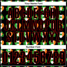 Laden Sie das Bild in den Galerie-Viewer, Uksn Individuelles Schwarz Rot 3D-St. Patrick's Day Kleeblatt Funktions-Poloshirt