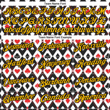 Laden Sie das Bild in den Galerie-Viewer, Uksn Individuelles Schwarz Gold-Weiß 3D-Poker Funktions-Poloshirt