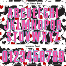 Laden Sie das Bild in den Galerie-Viewer, Uksn Individuelles Schwarz Pink-Hellblau 3D-Poker Funktions-Poloshirt