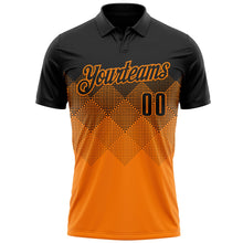 Laden Sie das Bild in den Galerie-Viewer, Uksn Individuelles Schwarz Bay Orange 3D-Verlaufs-Quadratform Funktions-Poloshirt