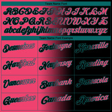 Laden Sie das Bild in den Galerie-Viewer, Uksn Individuelles Schwarz Neonpink-Petrol 3D-Verlaufs-Mode Funktions-Poloshirt