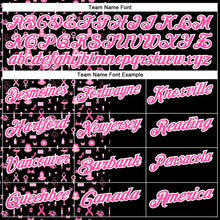 Laden Sie das Bild in den Galerie-Viewer, Uksn Individuelles Schwarz Pink-Weiß 3D Pink Ribbon Brustkrebsbewusstseinsmonat Gesundheitsfürsorge für Frauen Unterstützung Funktions-Poloshirt