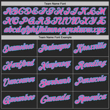 Laden Sie das Bild in den Galerie-Viewer, Uksn Individuelles Schwarz Pink Himmelblau-Weiß Digitales Camouflage Zweifarbig Funktions-Poloshirt