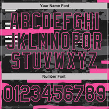 Laden Sie das Bild in den Galerie-Viewer, Uksn Individuelles Schwarz-Pink Abstrakte geometrische Grunge-Fragmente Funktions-Poloshirt