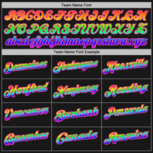Laden Sie das Bild in den Galerie-Viewer, Uksn Individuelles Schwarz Weiß mit Nadelstreifen Regenbogen-Pink Funktions-Poloshirt