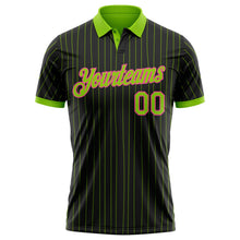 Laden Sie das Bild in den Galerie-Viewer, Uksn Individuelles Schwarz Neongrün Nadelstreifen-Pink Funktions-Poloshirt