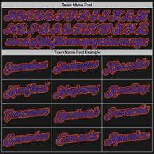Laden Sie das Bild in den Galerie-Viewer, Uksn Individuelles Schwarz Orange Nadelstreifen-Violett Funktions-Poloshirt