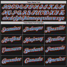Laden Sie das Bild in den Galerie-Viewer, Uksn Individuelles Schwarz Orange Nadelstreifen-Hellblau Funktions-Poloshirt
