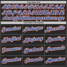 Laden Sie das Bild in den Galerie-Viewer, Uksn Individuelles Schwarz Royalblau Nadelstreifen Weiß-Orange Funktions-Poloshirt
