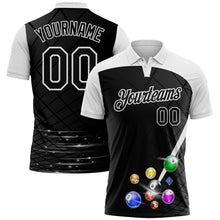 Laden Sie das Bild in den Galerie-Viewer, Uksn Individuelles Schwarz-Weiß Billardkugeln Funktions-Poloshirt