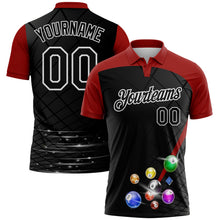 Laden Sie das Bild in den Galerie-Viewer, Uksn Individuelles Schwarz Rot-Weiß Billardkugeln Funktions-Poloshirt