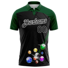 Laden Sie das Bild in den Galerie-Viewer, Uksn Individuelles Schwarz Grün-Weiß Billardkugeln Funktions-Poloshirt