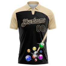 Laden Sie das Bild in den Galerie-Viewer, Uksn Individuelles Schwarz-City-Creme Billardkugeln Funktions-Poloshirt