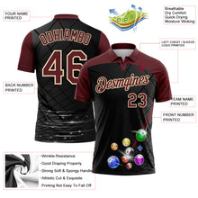 Laden Sie das Bild in den Galerie-Viewer, Uksn Individuelles Schwarz Karmesinrot-Creme Billardkugeln Funktions-Poloshirt