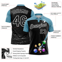 Laden Sie das Bild in den Galerie-Viewer, Uksn Individuelles Schwarz Schattenblau-Weiß Billardkugeln Funktions-Poloshirt
