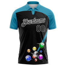 Laden Sie das Bild in den Galerie-Viewer, Uksn Individuelles Schwarz Pantherblau-Weiß Billardkugeln Funktions-Poloshirt