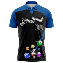 Laden Sie das Bild in den Galerie-Viewer, Uksn Individuelles Schwarz Gewitterblau-Weiß Billardkugeln Funktions-Poloshirt