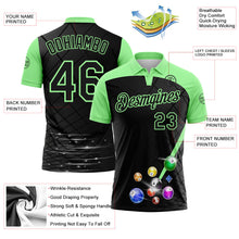 Laden Sie das Bild in den Galerie-Viewer, Uksn Individuelles Schwarz-Erbsengrün Billardkugeln Funktions-Poloshirt