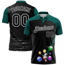 Laden Sie das Bild in den Galerie-Viewer, Uksn Individuelles Schwarz Mitternachtsgrün-Weiß Billardkugeln Funktions-Poloshirt