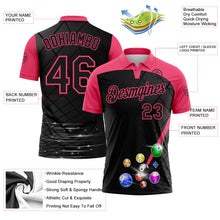 Laden Sie das Bild in den Galerie-Viewer, Uksn Individuelles Schwarz-Neonpink Billardkugeln Funktions-Poloshirt