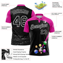 Laden Sie das Bild in den Galerie-Viewer, Uksn Individuelles Schwarz Dunkelrosa-Weiß Billardkugeln Funktions-Poloshirt