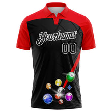 Laden Sie das Bild in den Galerie-Viewer, Uksn Individuelles Schwarz Feuerrot-Weiß Billardkugeln Funktions-Poloshirt