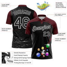 Laden Sie das Bild in den Galerie-Viewer, Uksn Individuelles Schwarz Kastanienbraun-Weiß Billardkugeln Funktions-Poloshirt
