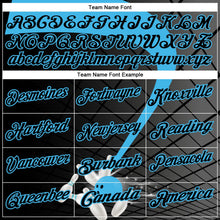 Laden Sie das Bild in den Galerie-Viewer, Uksn Individuelles Schwarz-Himmelblau Bowling geometrisches Gitter Funktions-Poloshirt