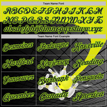 Laden Sie das Bild in den Galerie-Viewer, Uksn Individuelles Schwarz-Neongrün Bowling geometrisches Gitter Funktions-Poloshirt