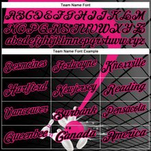 Laden Sie das Bild in den Galerie-Viewer, Uksn Individuelles Schwarz-Hot Pink Bowling geometrisches Gitter Funktions-Poloshirt