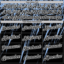 Laden Sie das Bild in den Galerie-Viewer, Uksn Individuelles Schwarz Hellblau-Weiß Distressed-Kratzer-Pinselstrich Funktions-Poloshirt