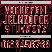 Laden Sie das Bild in den Galerie-Viewer, Uksn Individuelles Schwarz Karmesinrot-Creme Distressed-Kratzer-Pinselstrich Funktions-Poloshirt